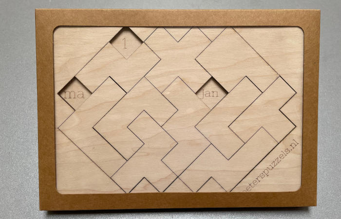Foto van kalenderpuzzel "Ruit" in kadoverpakking